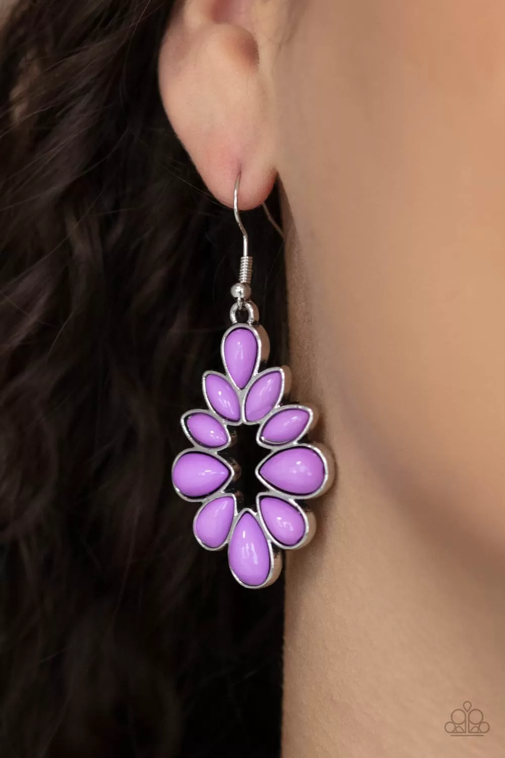 Paparazzi Earrings ~ Burst Into TEARDROPS - Purple