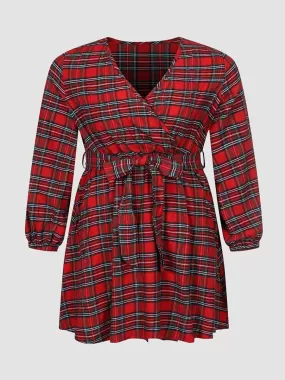 Plus Size Plaid Party Dress