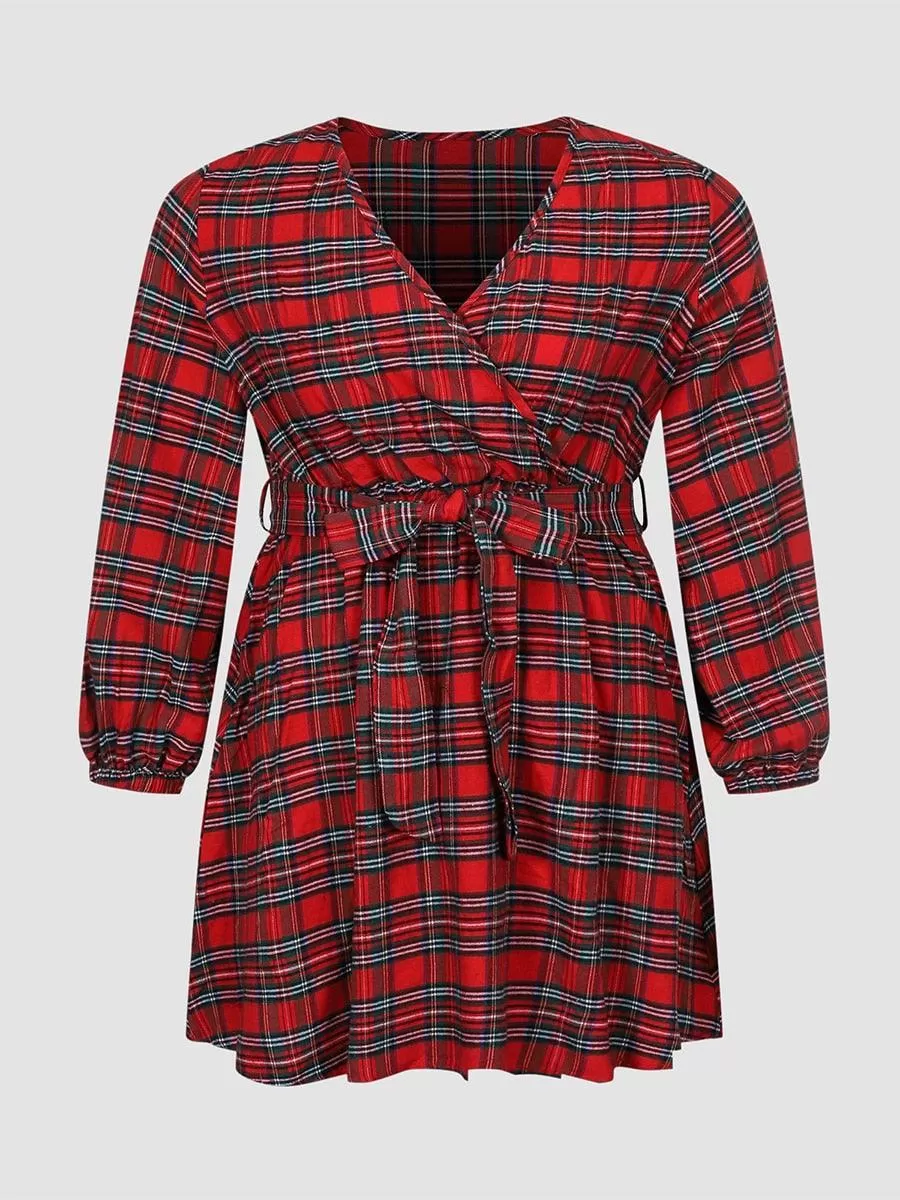 Plus Size Plaid Party Dress