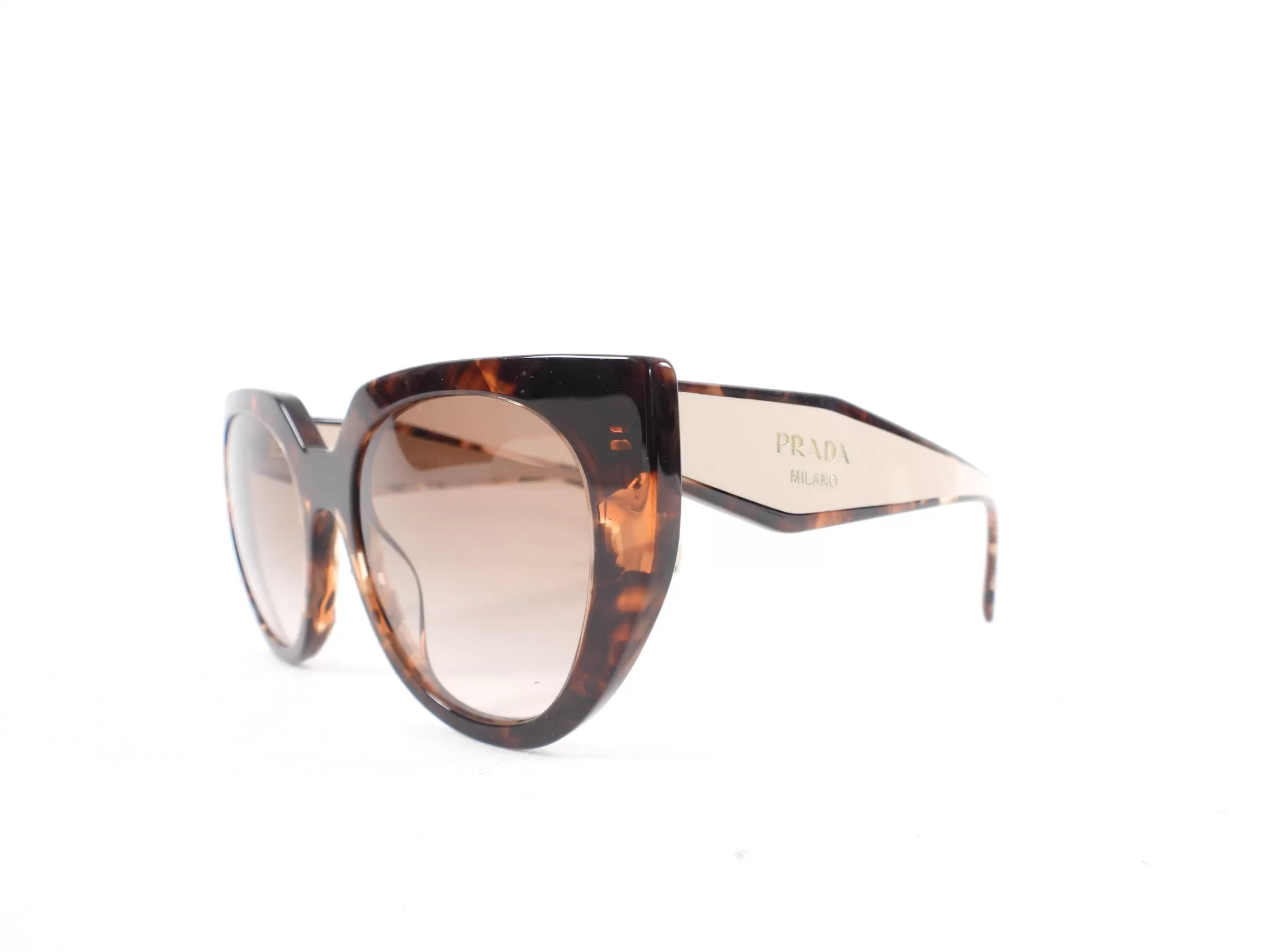 Prada Brown Acetate and Beige Sunglasses SPR14W