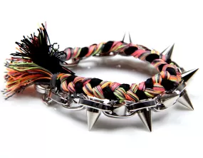 Punk Carnival Braided Bracelet Black