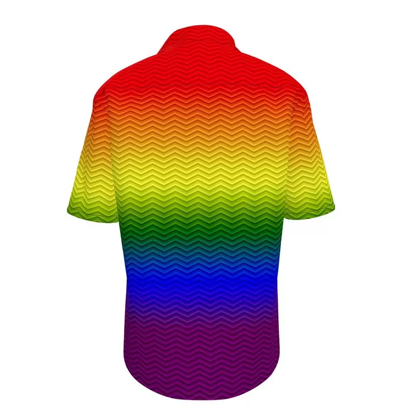 Rainbow Herringbone Short Sleeve Shirt