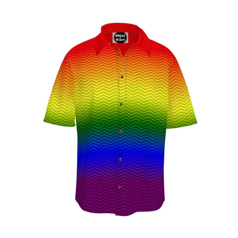 Rainbow Herringbone Short Sleeve Shirt