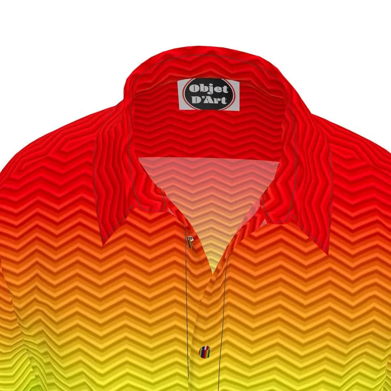 Rainbow Herringbone Short Sleeve Shirt