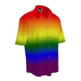 Rainbow Herringbone Short Sleeve Shirt