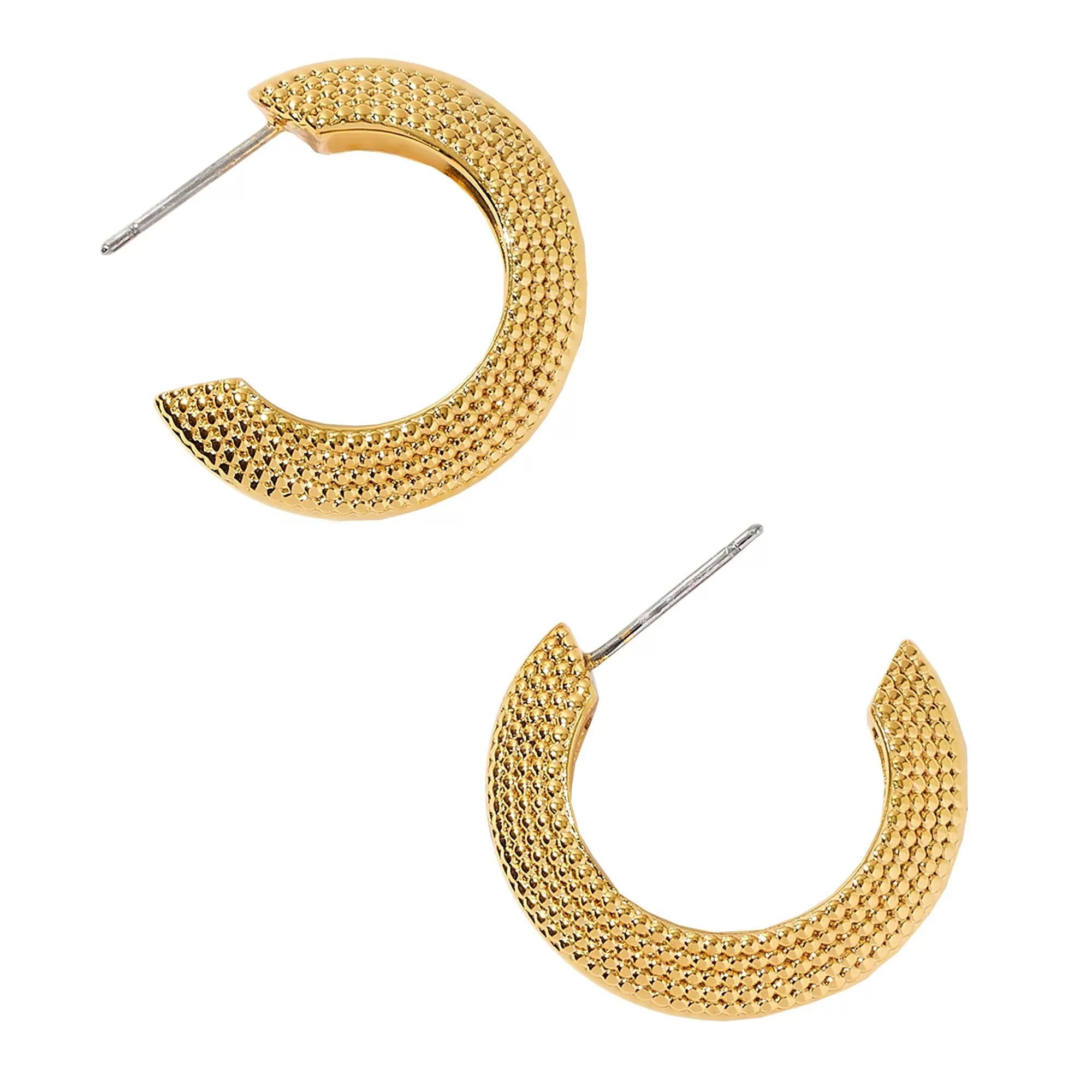 Real Gold Plated Z Grecian Etched Hoops Earrings For Women By Accessorize London