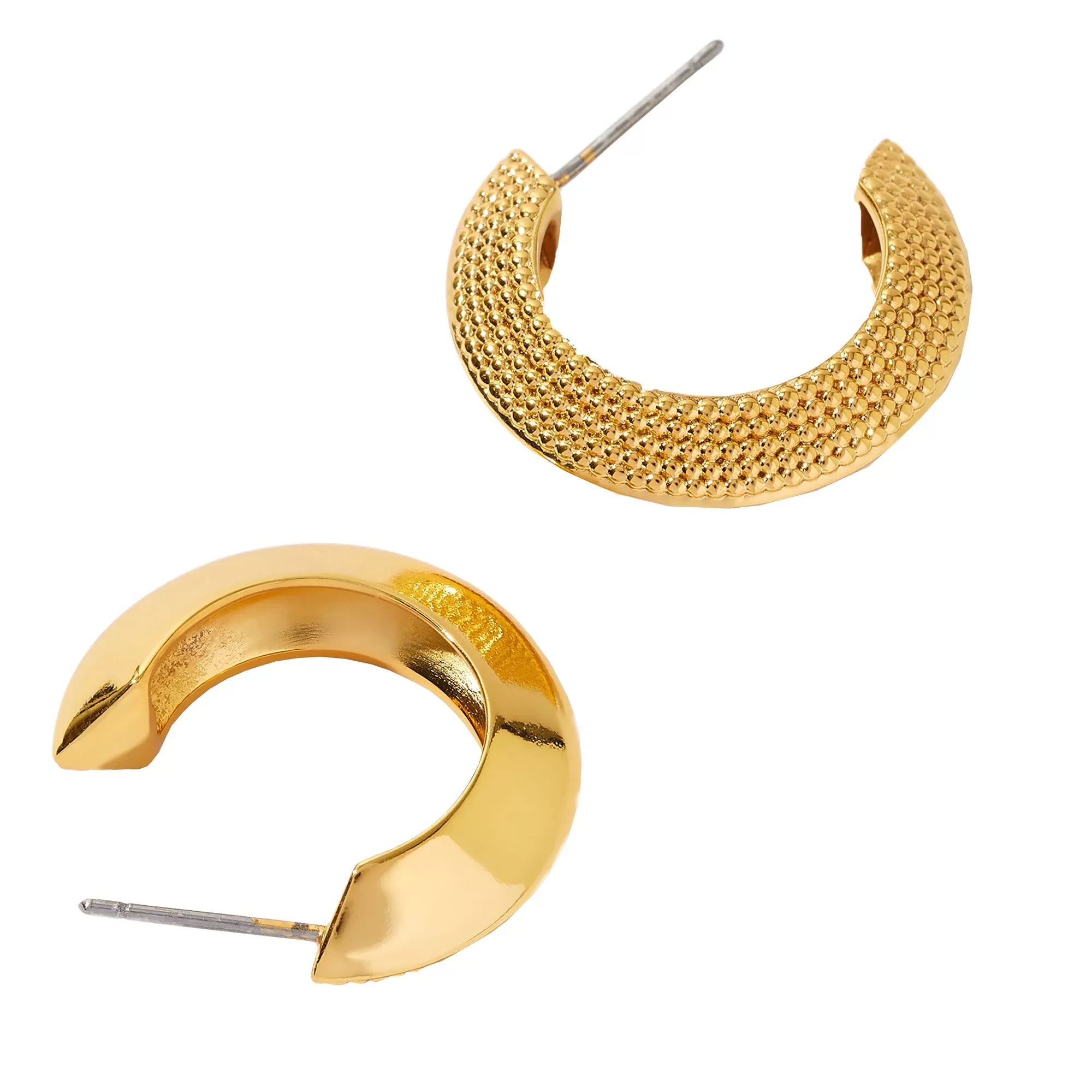 Real Gold Plated Z Grecian Etched Hoops Earrings For Women By Accessorize London