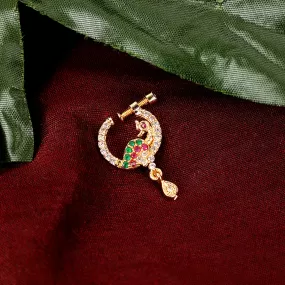 Red-Green-White CZ Nose Pin