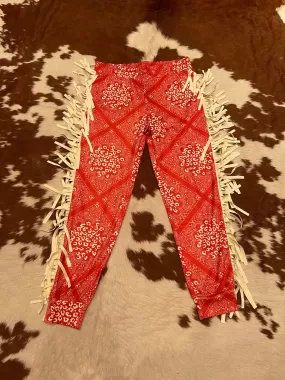 Red Leopard fringe bandana JOGGER PANTS