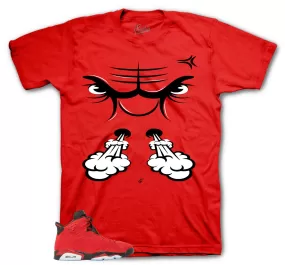 Retro 6 Toro Bravo Shirt - Raging Face - Red