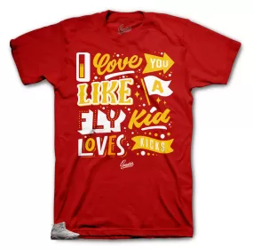 Retro 7 Reflective Shirt - Love Kicks - Cardinal