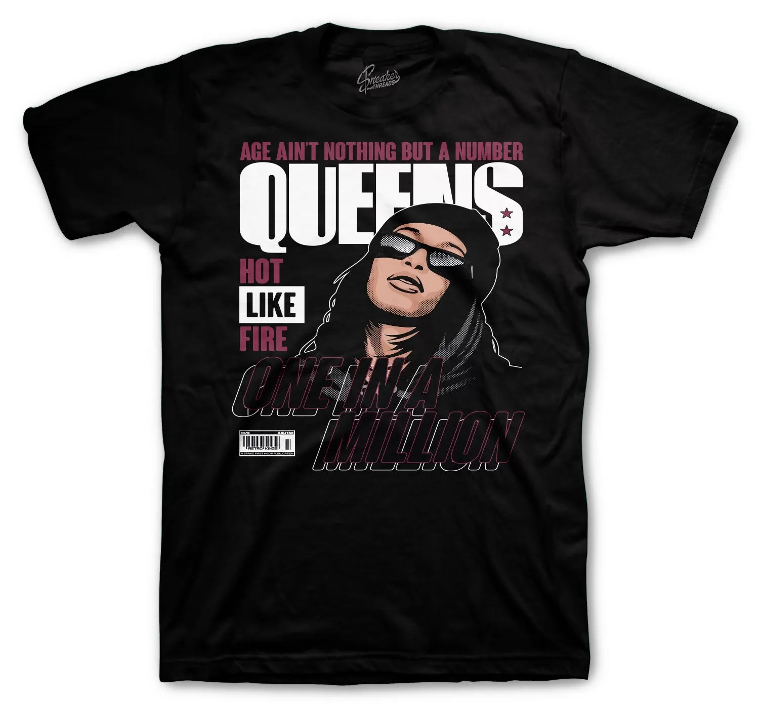 Retro 8 Burgundy Shirt - Queens - Black