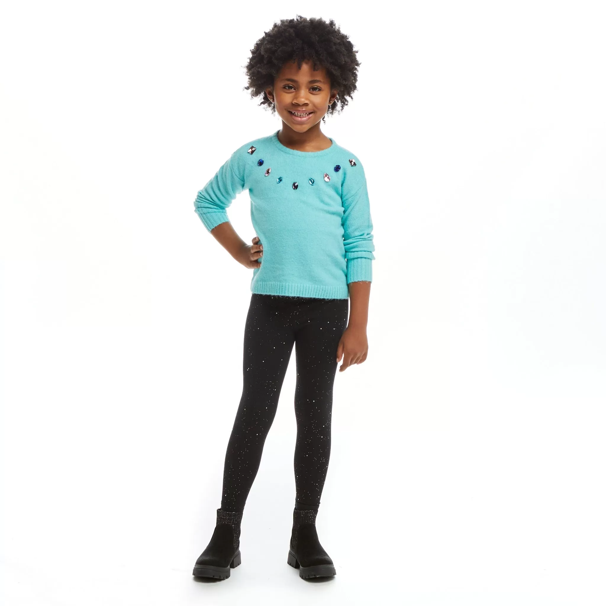 Rhinestone Sweater & Legging Set  | Aqua