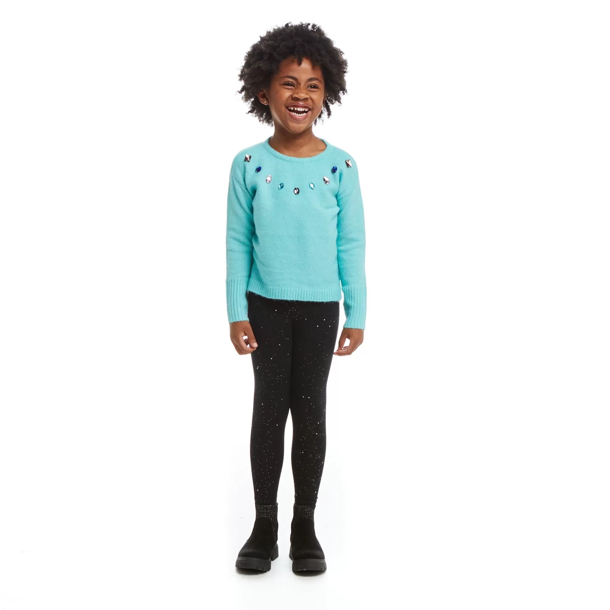 Rhinestone Sweater & Legging Set  | Aqua