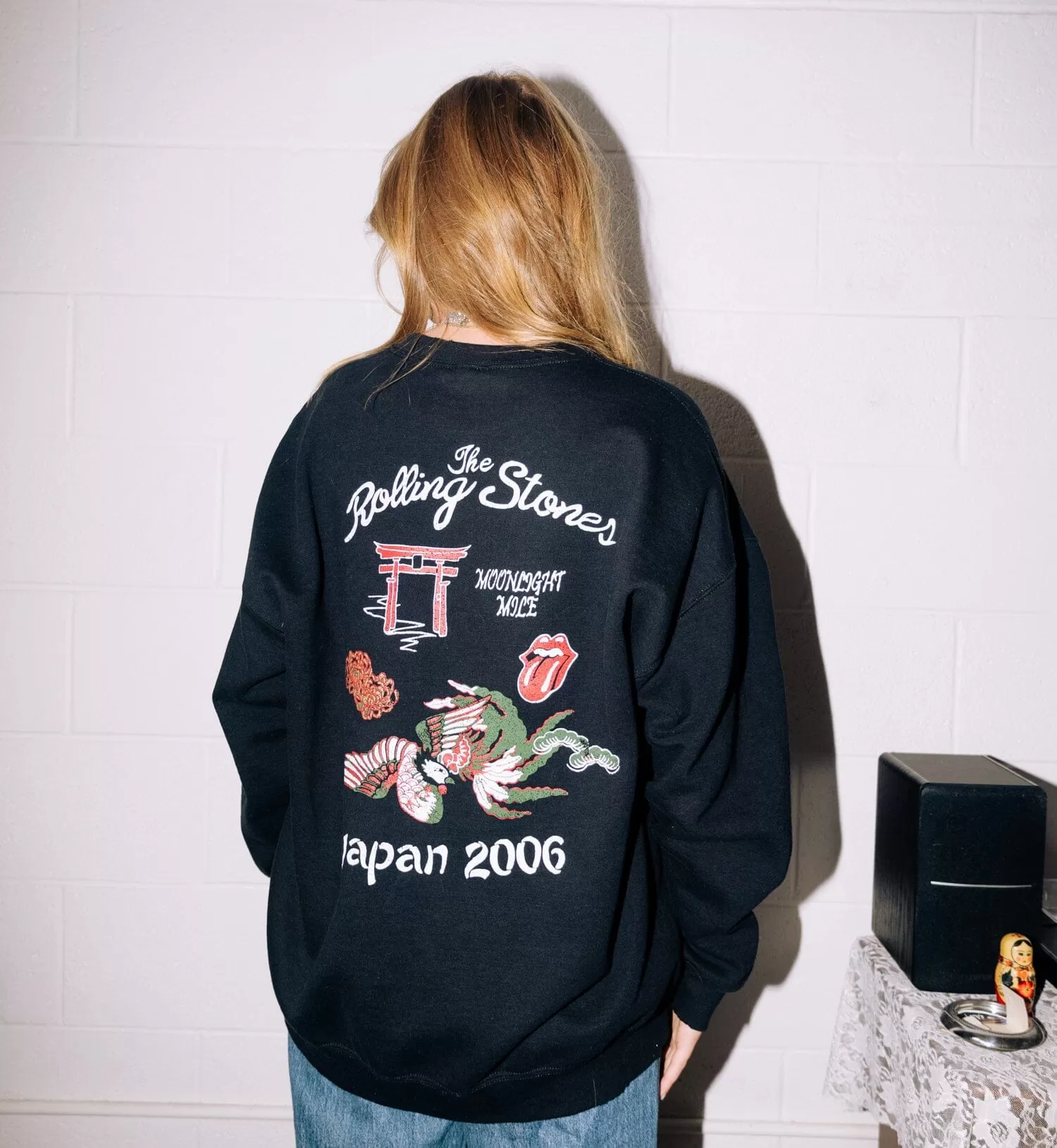 Rolling Stones Japan 2006 Black Thrifted Sweatshirt