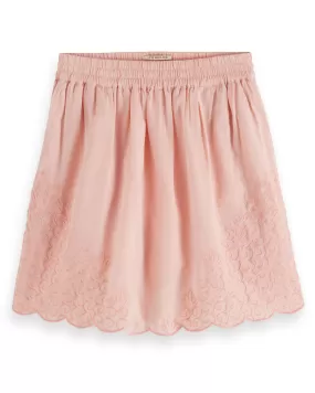 SCOTCH AND SODA SS24 GIRL DELICATE EMBROIDERED SKIRT with  INNER SHORT