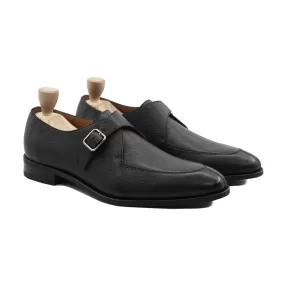 Selfoss - Men's Black Pebble Grain Single Monkstrap Shoe