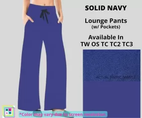 Solid Navy Full Length Lounge Pants