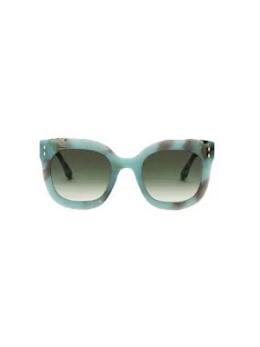 Steffy Square Sunglasses in Marble Green