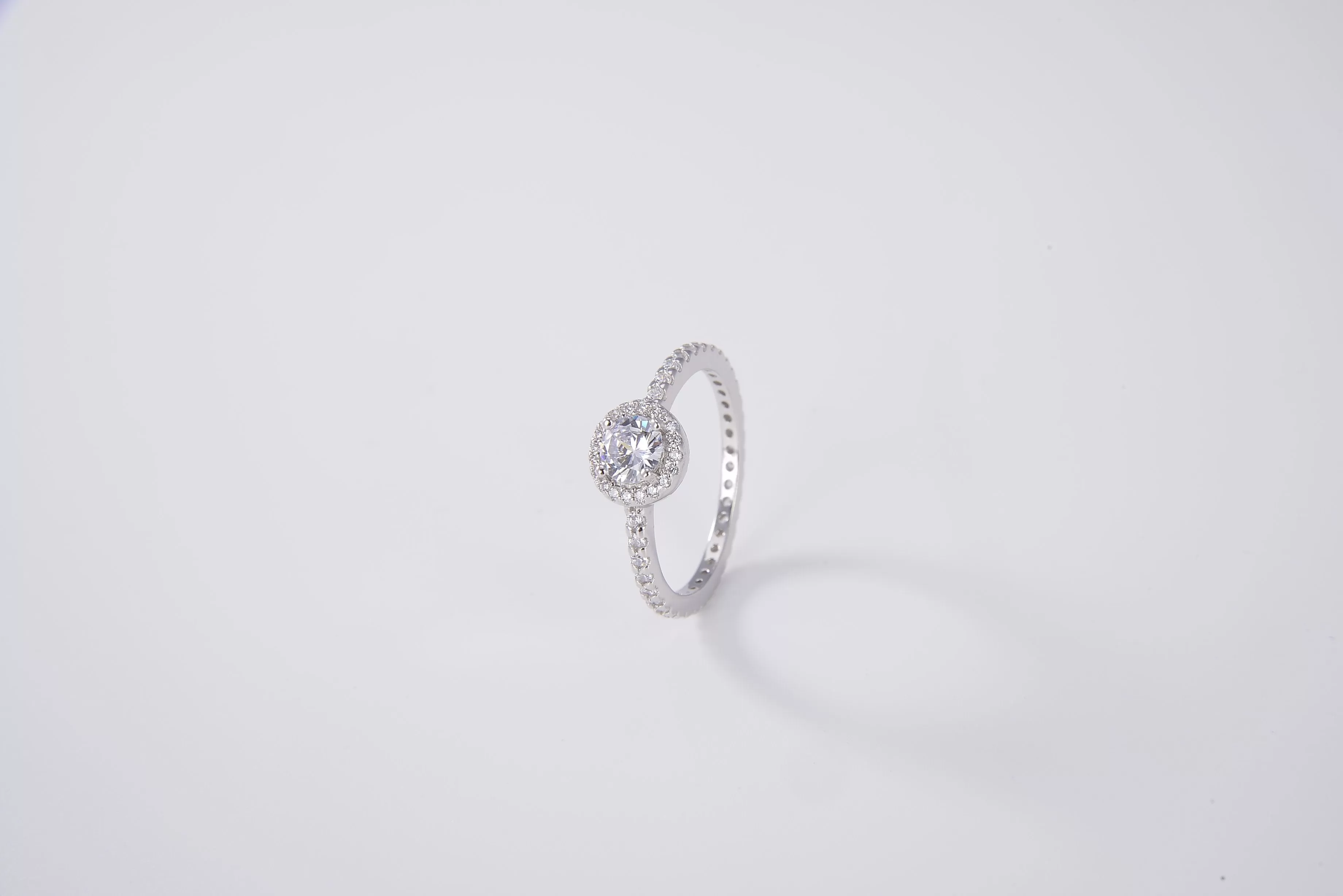 Sterling Silver Halo Ring (925 Sterling Silver)