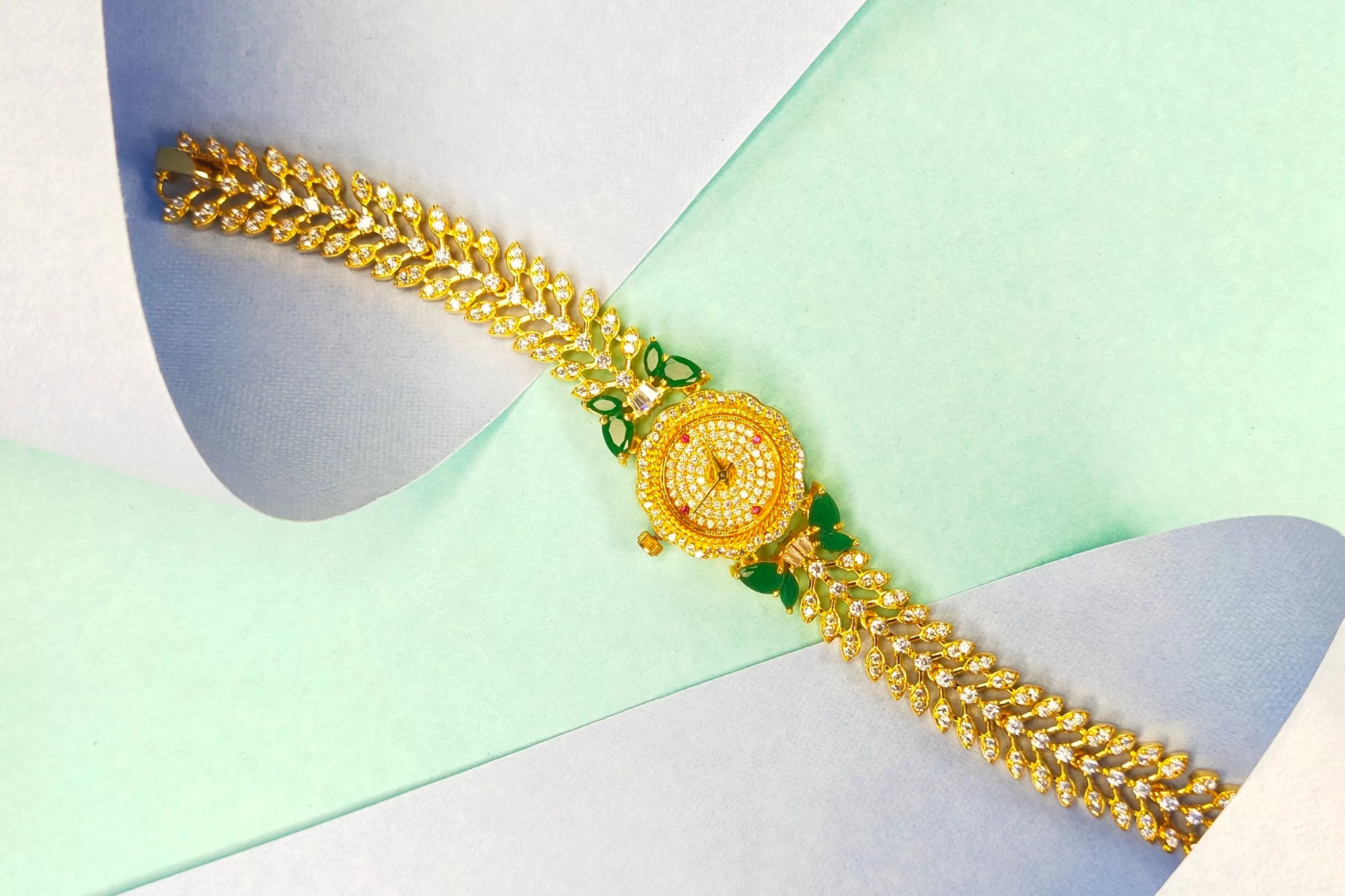 Stylish Gold Plated Cz Watch By Asp Fashion Jewellery