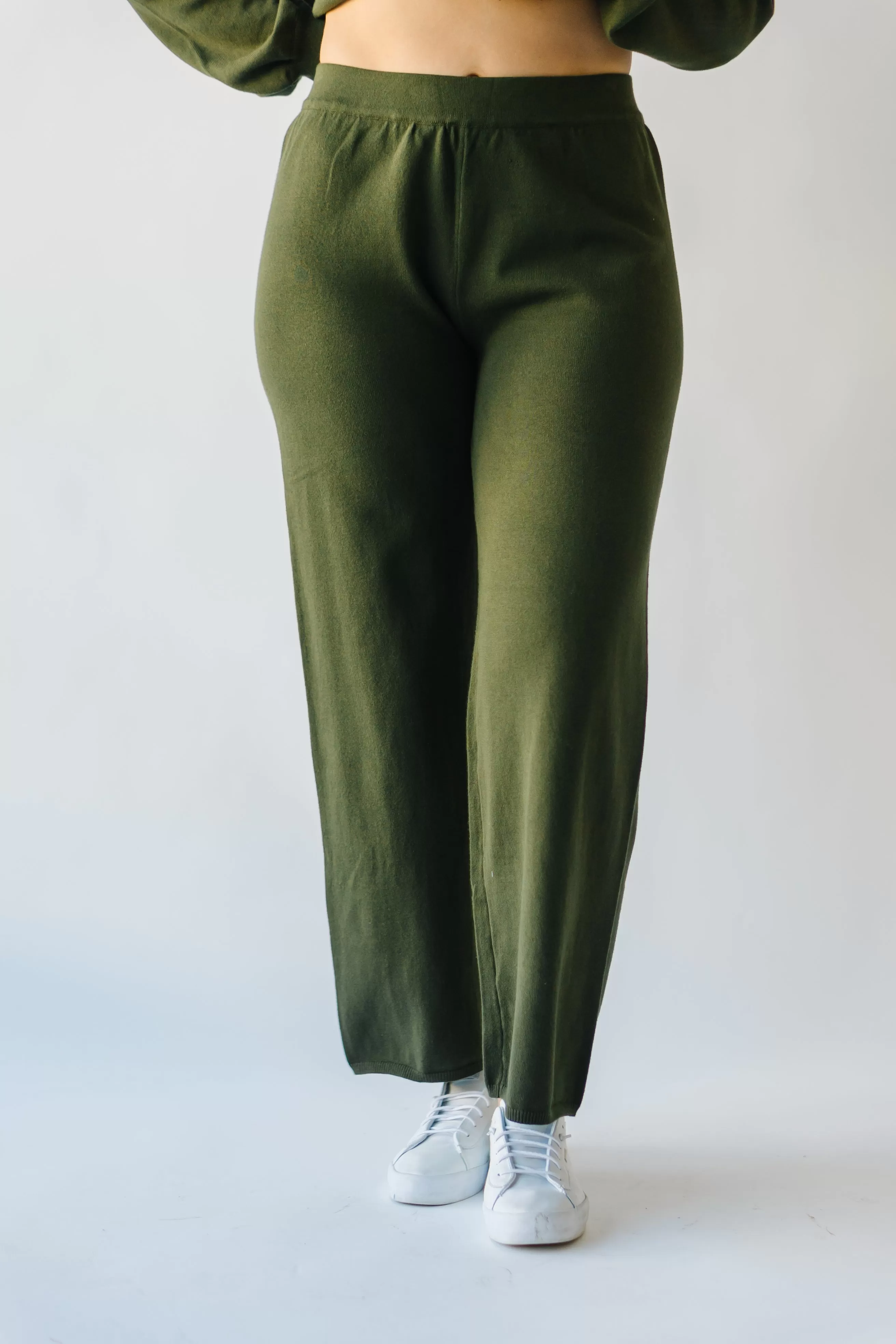 The Ryder Straight Leg Knit Pant in Olive