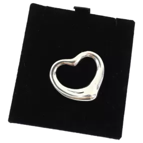 Tiffany & Co.  Elsa Peretti Sterling Silver Medium Open Heart Pendant