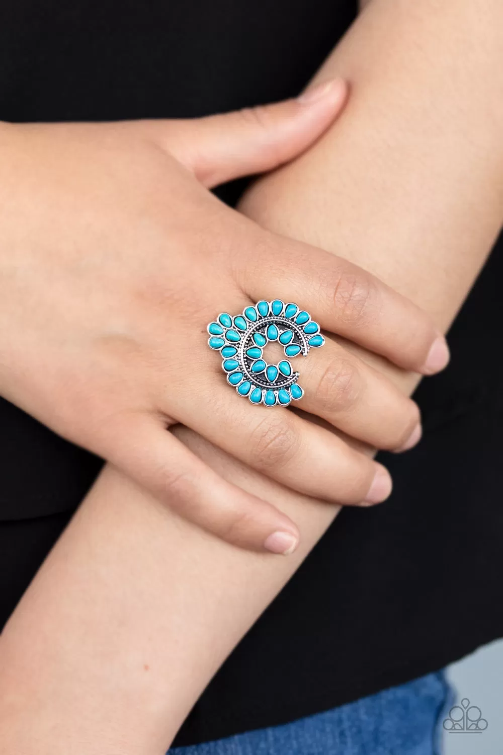 Trendy Talisman Blue-Ring