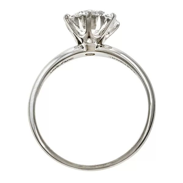 Vintage Solitaire Engagement Ring, RBC 2.08ct.