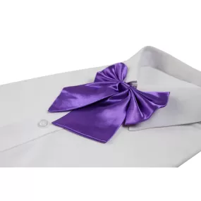 Womens Plain Purple Shirt Collar Bow Tie