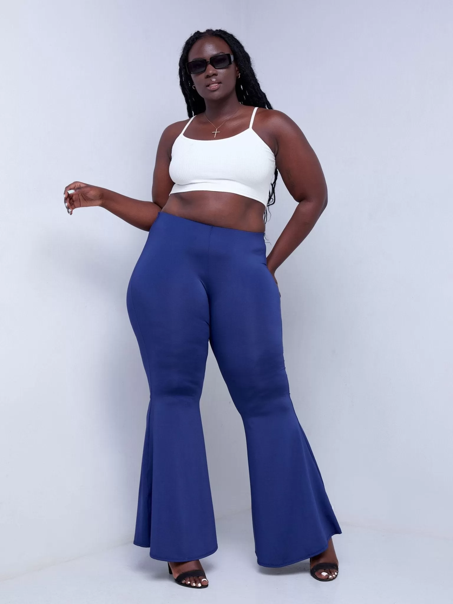 Zoya Party Flared Leggings - Navy Blue